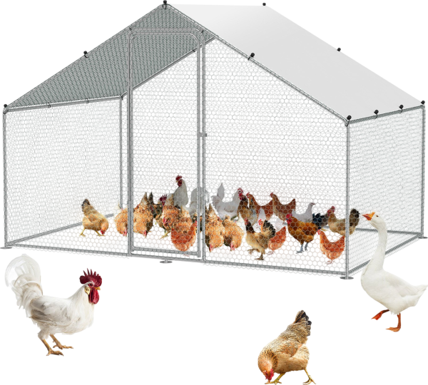 Vevor Metal Chicken Coop 9.8  x 6.5  x 6.5  Spire Roof with Waterproof Cover New Online now