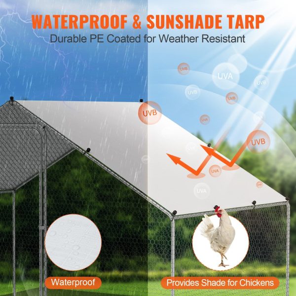 Vevor Metal Chicken Coop 9.8  x 6.5  x 6.5  Spire Roof with Waterproof Cover New Online now - Image 5