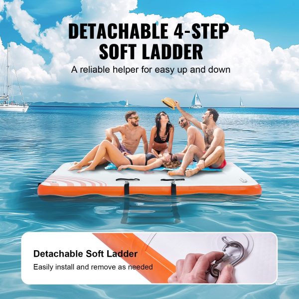 Vevor Inflatable Floating Dock 6  x 5  with Carrying Bag & Detachable Ladder New Cheap - Image 5