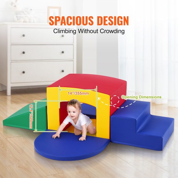 Vevor Foam Climbing Toys 5-Piece Set Climb Crawl and Tunnel Soft Play Equipment for Toddlers Indoor Outdoor Use New Supply - Image 4