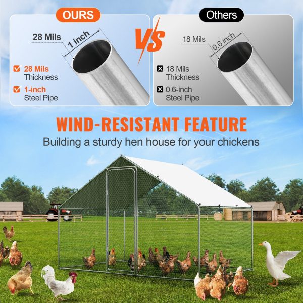 Vevor Metal Chicken Coop 9.8  x 6.5  x 6.5  Spire Roof with Waterproof Cover New Online now - Image 3