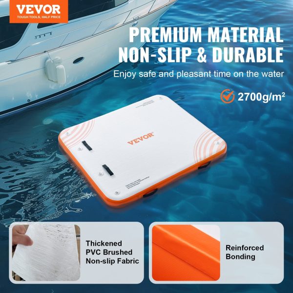 Vevor Inflatable Floating Dock 6  x 5  with Carrying Bag & Detachable Ladder New Cheap - Image 2