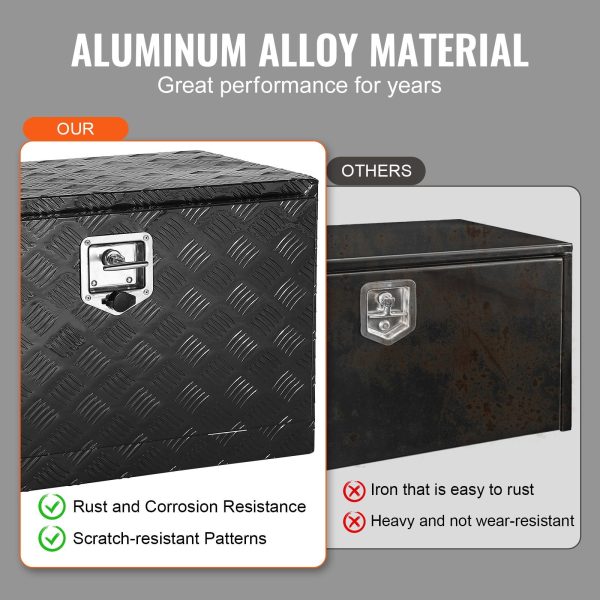 Vevor Underbody Truck Tool Box 36 x24 x24  Heavy Duty Aluminum 88 Lbs Load Capacity with Built-In Lock New Sale - Image 5