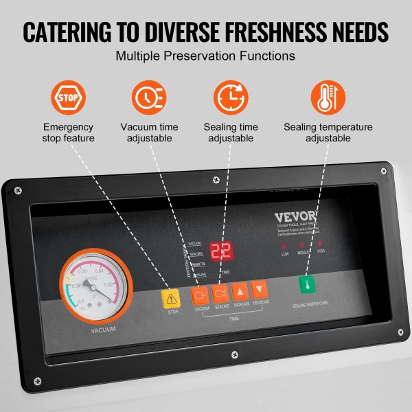 Vevor Chamber Vacuum Sealer Packing Machine 23.6  Sealing Length 1200W New Online Sale - Image 3